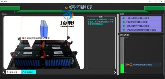 純電動汽車動力電池教學軟件
