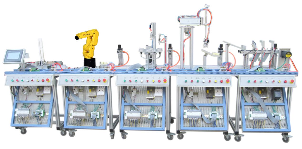 工業(yè)機(jī)器人機(jī)電自動化實訓(xùn)平臺，機(jī)電自動化實訓(xùn)臺(圖1)